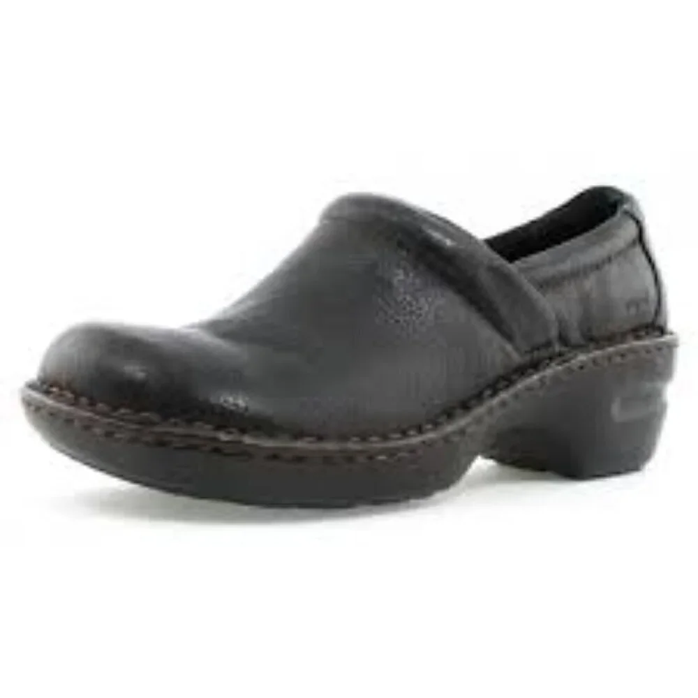 B.O.C. Concepts Leather Clogs Women's size 8.5 Brown & Black Comfort Shoe NEW - Picture 1 of 6